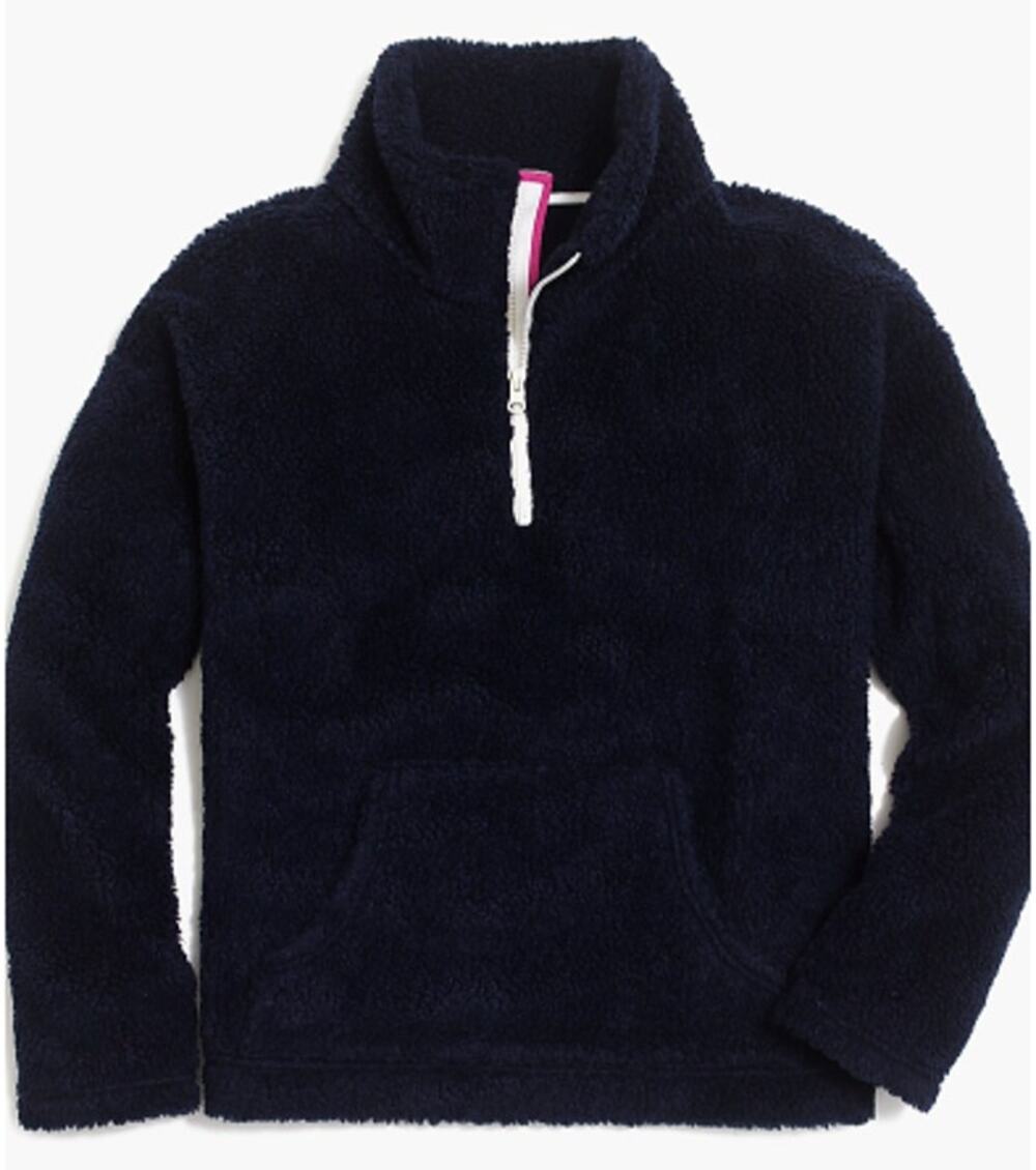 J. Crew Factory Navy Sherpa popover 1/4 Zip Jacket (Size S)